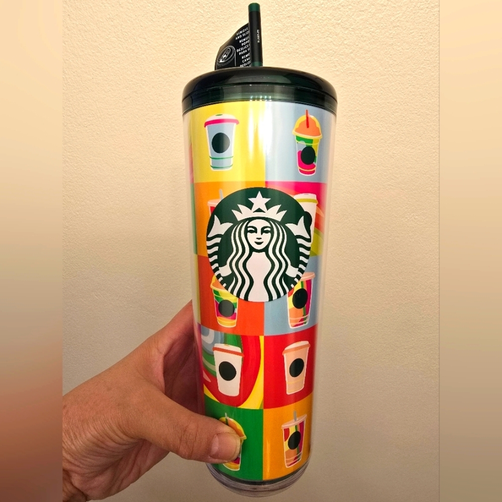 NWT Starbucks 2025 LATAM 2 In 1 Sip Or Straw Lid Venti Acrylic Tumbler